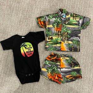 RJC Baby Boy Hawaiian Outfit Set Size 6months